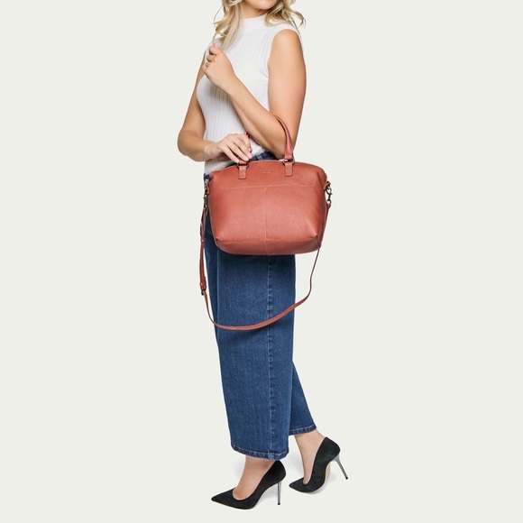 American Leather Co. Carrie Dome Satchel Handbag Purse “Desert Rose” Color